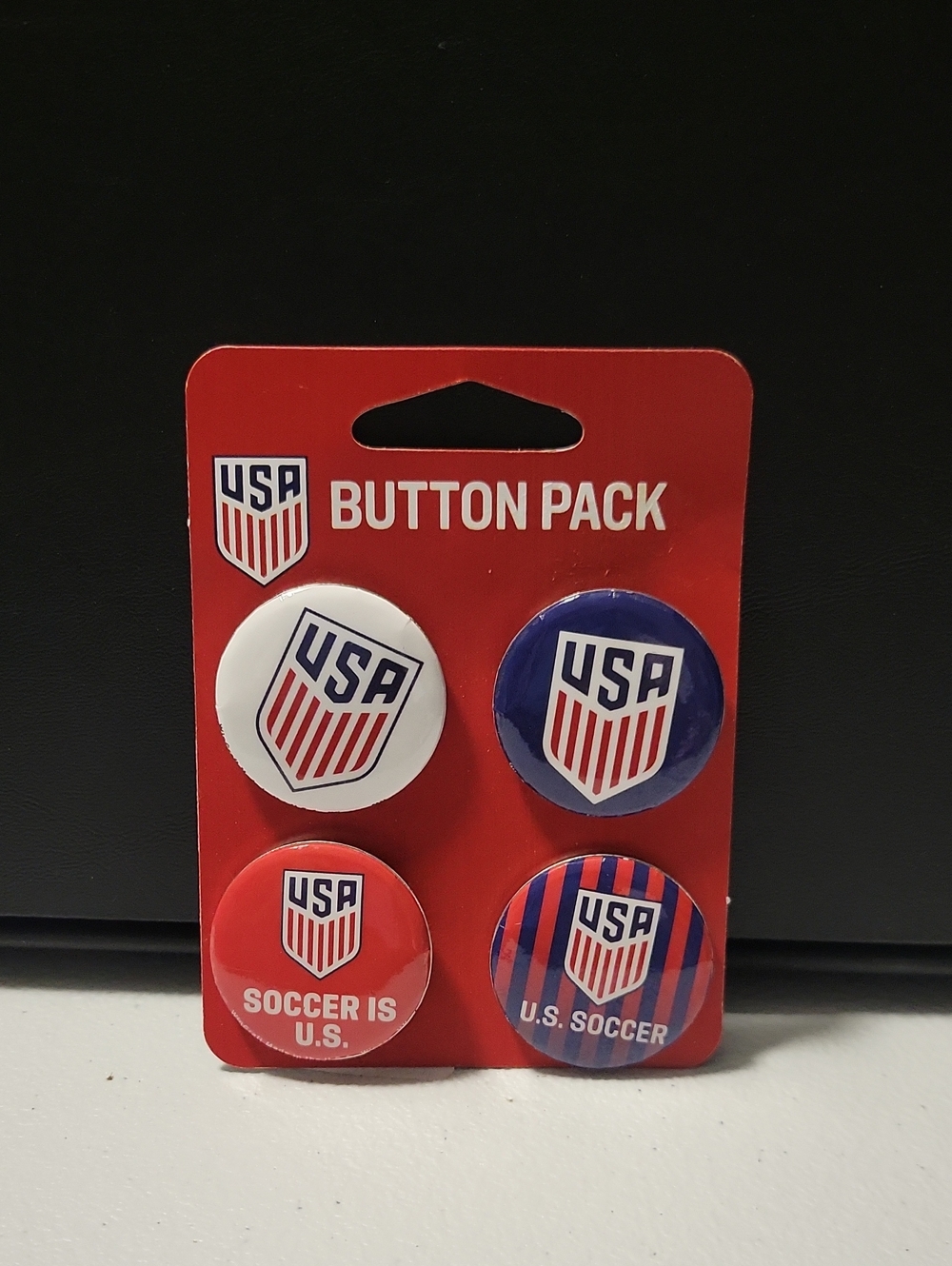 Soccer Button Pack - Red, White & Blue Fan Pins